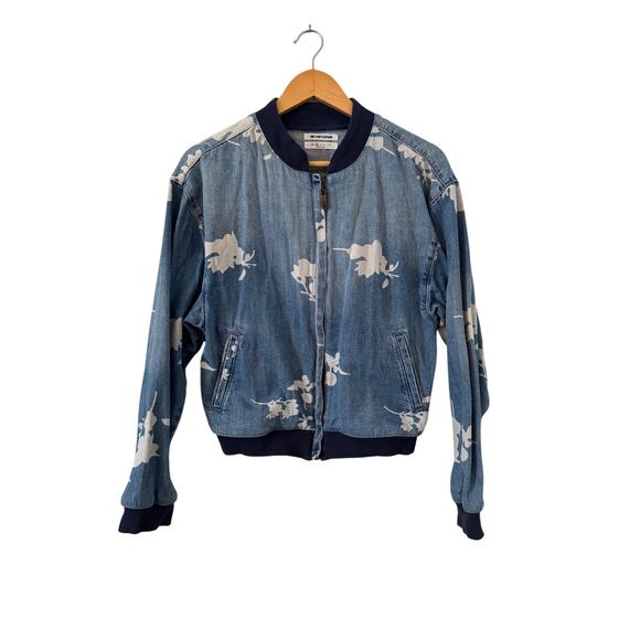 One Teaspoon Floral Bomber Denim Jacket - Picture 1 of 3